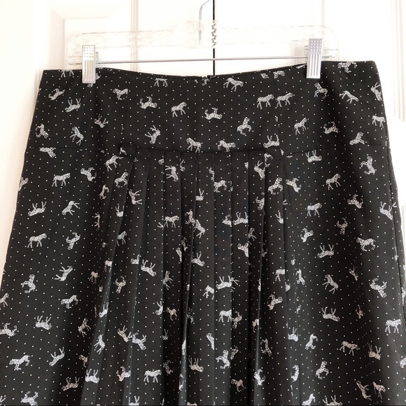 Joe Fresh Black & White Polka Dot Zebra Print Skirt 10 - Picture 2 of 16